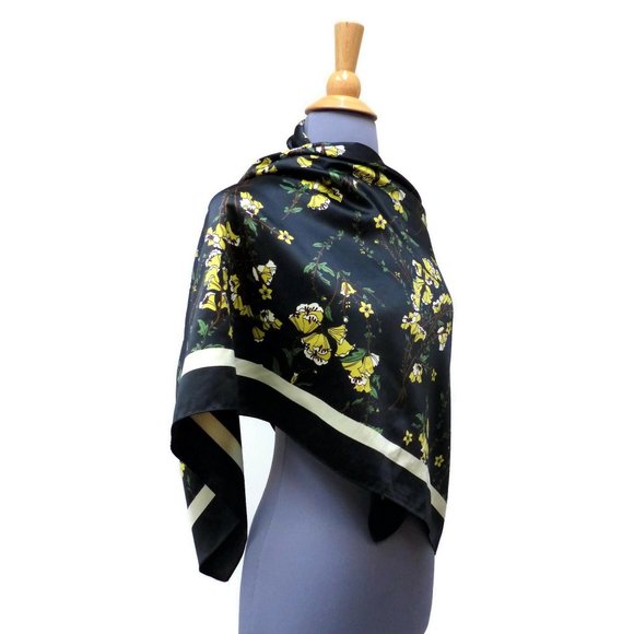 Who What Wear Accessories - WHO WHAT WEAR Floral Scarf 48 x 48" Yellow Black